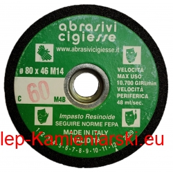 ŚCIERNICA BAKELITOWA / SEGMENT SZLIFIERSKI NA GWINT 80MM DO PRACY NA SUCHO 
